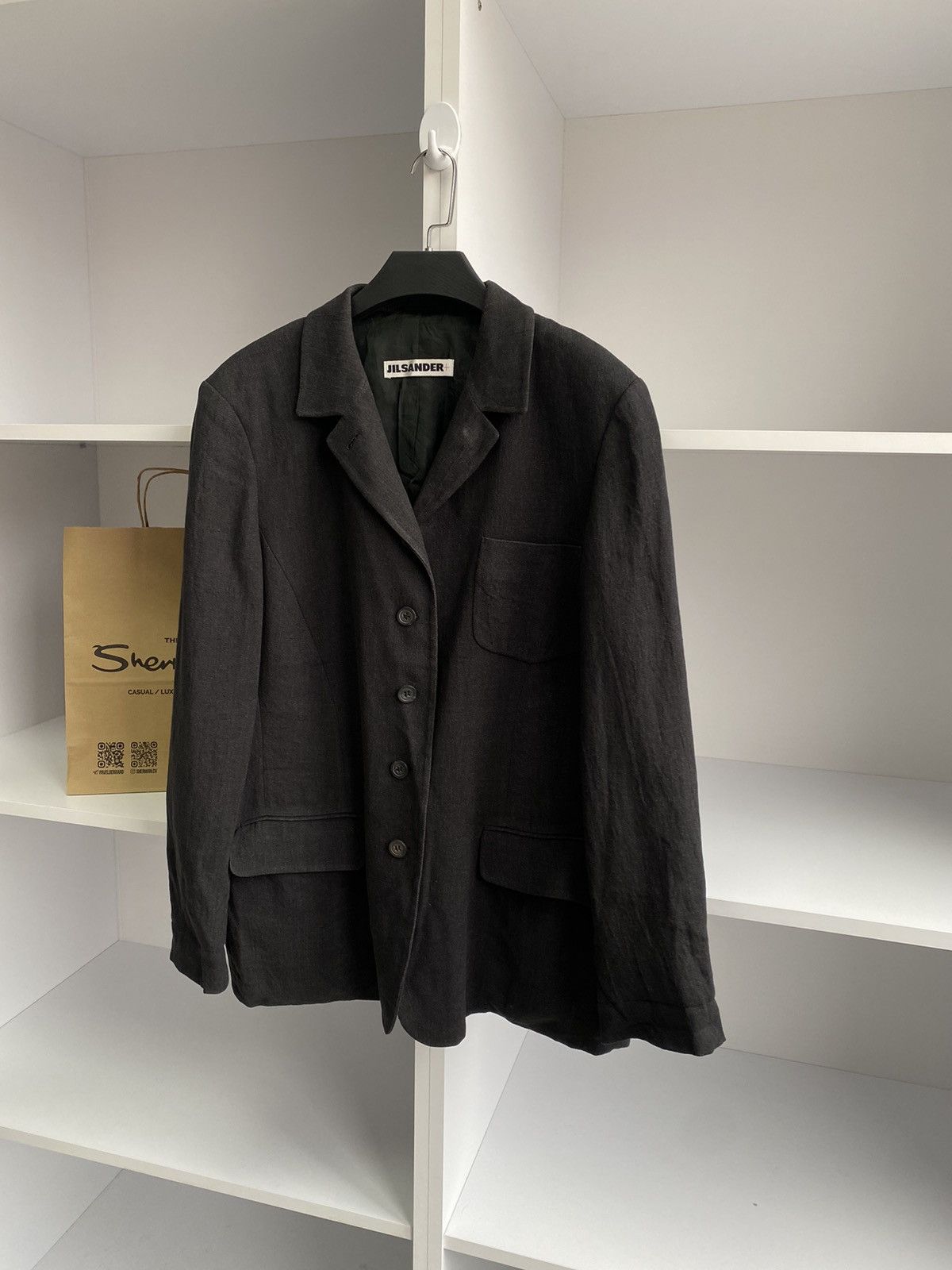 Designer × Jil Sander × Vintage Vintage Jil Sander Women’s Luxury Designer Grey Blazer Size L / US 10 / IT 46 - 3 Thumbnail