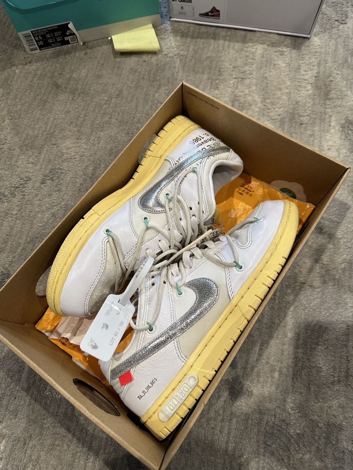 image of Nike Dunk Off-White Lot 1 Low Shoes, Men's (Size 8)