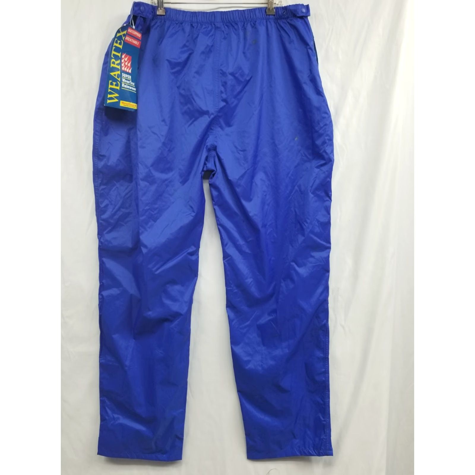 Vintage WEARTEX Rain Pants Navy Blue Waterproof 2XL NWT Nylon Windproof Adjustable Waist Pockets Workwear Outdoor Mens Pants Size US 39 - 2 Thumbnail