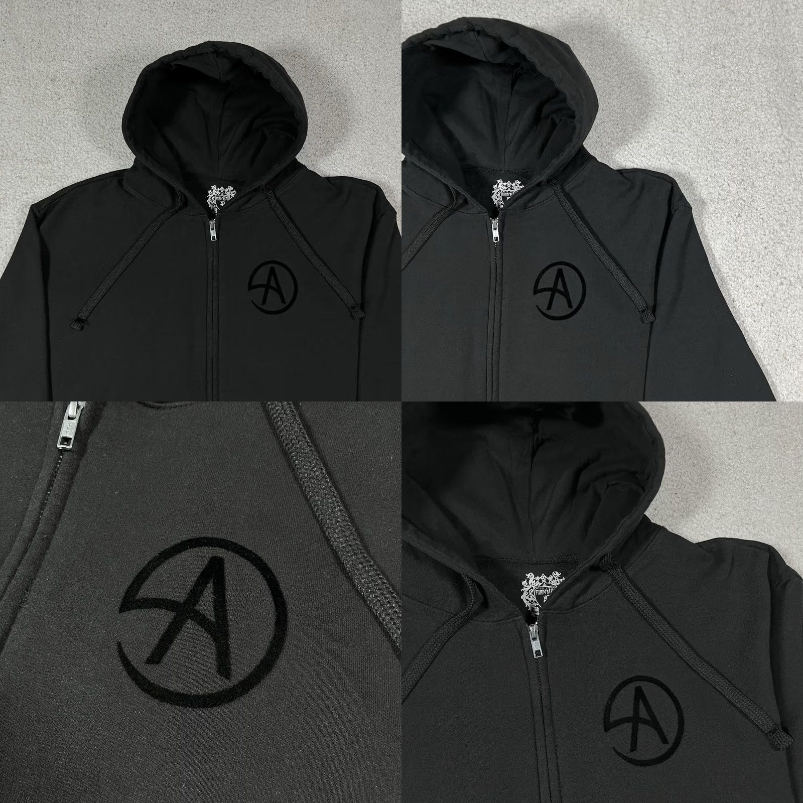 Vintage Criss Angel Hoodie Mens L Full Zip Mindfreak RAW Magician Y2K Sweatshirt Black Cotton Polyester Fleece Hooded Pockets Zip Winter Spring Fall Regular Size US L / EU 52-54 / 3 - 8 Thumbnail
