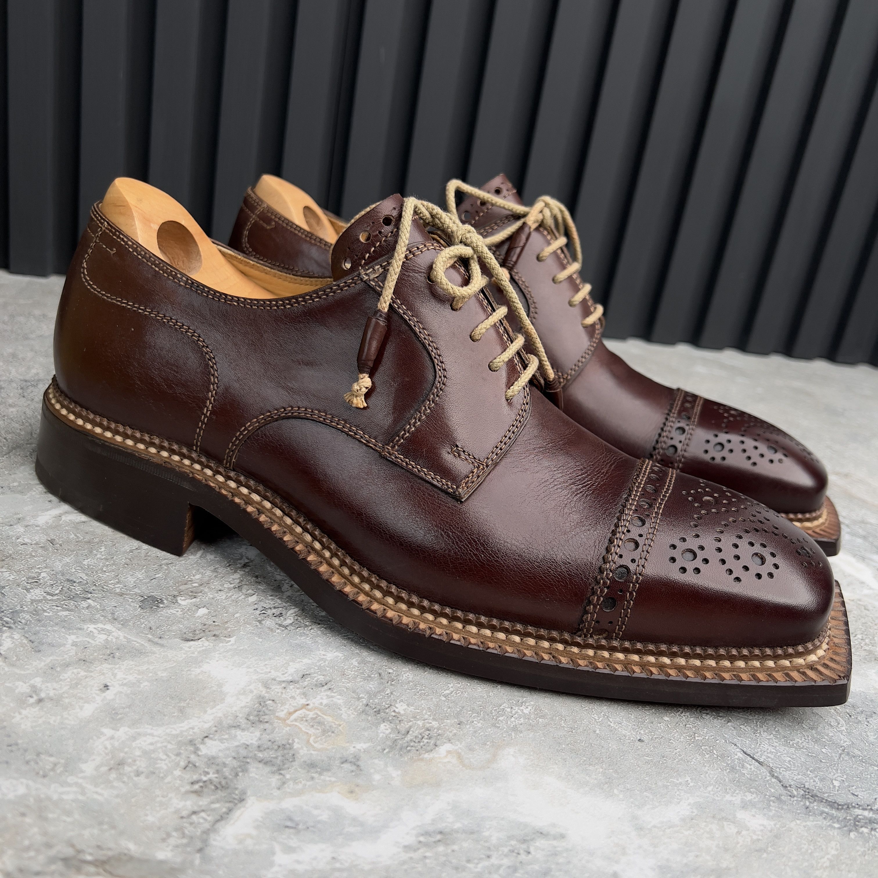Berluti Stefano Branchini Calzoleria Brown Norvegese Cap Toe Derby Size US 9 / EU 42 - 3 Thumbnail