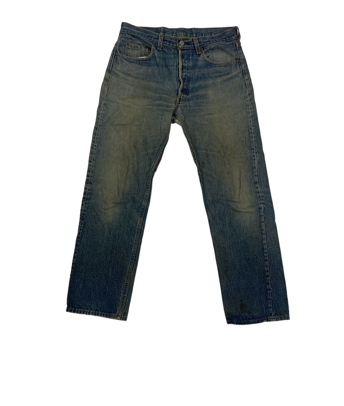 image of Distressed Denim x Levis Vintage Levis 501 Denim Kurt Cobain Jeans in Bleu, Men's (Size 32)