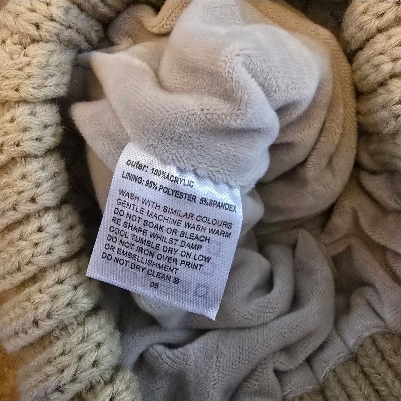 Other Natural | FURTALK | Chunky Knit Beanie Size ONE SIZE - 3 Thumbnail