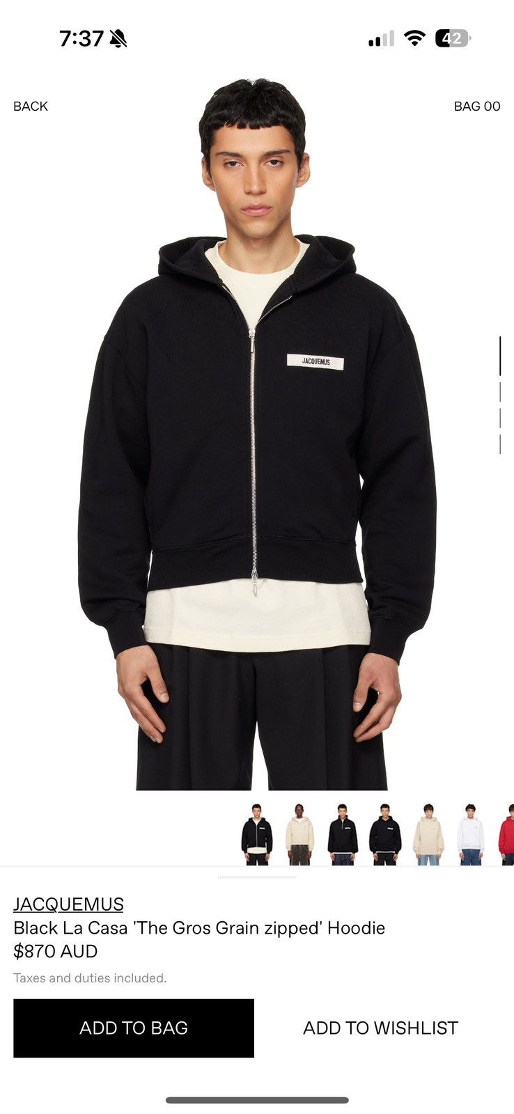 Jacquemus Jacquemus The Gros Grain zipped hoodie Size US S / EU 44-46 / 1 - 2 Thumbnail