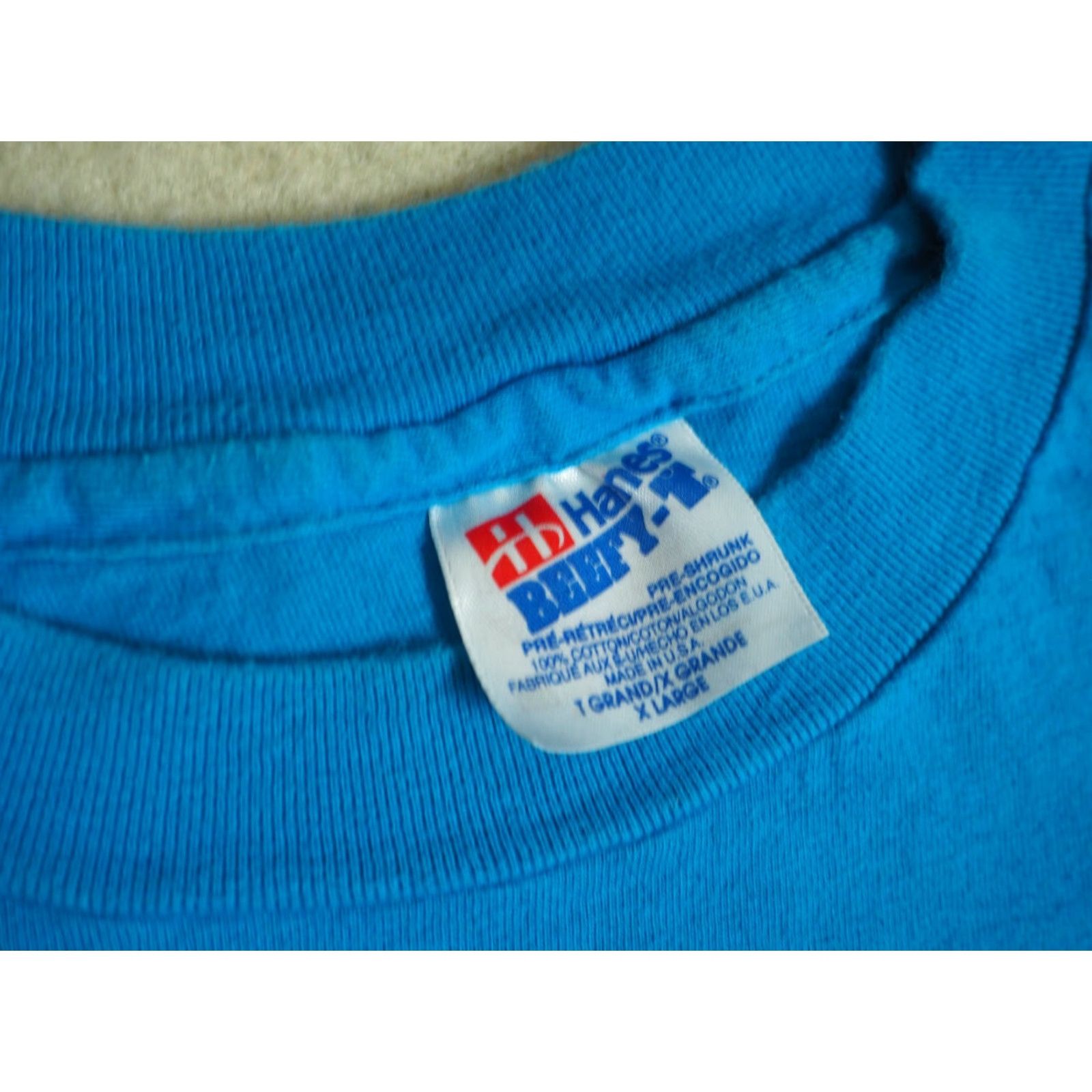 Hanes VTG Hanes Phillips 66 Oklahoma Aviation Airplane USA Blue Tee T-Shirt XL Shirt Mens 90s Graphic Cotton Short Sleeve Vintage Size US XL / EU 56 / 4 - 4 Thumbnail