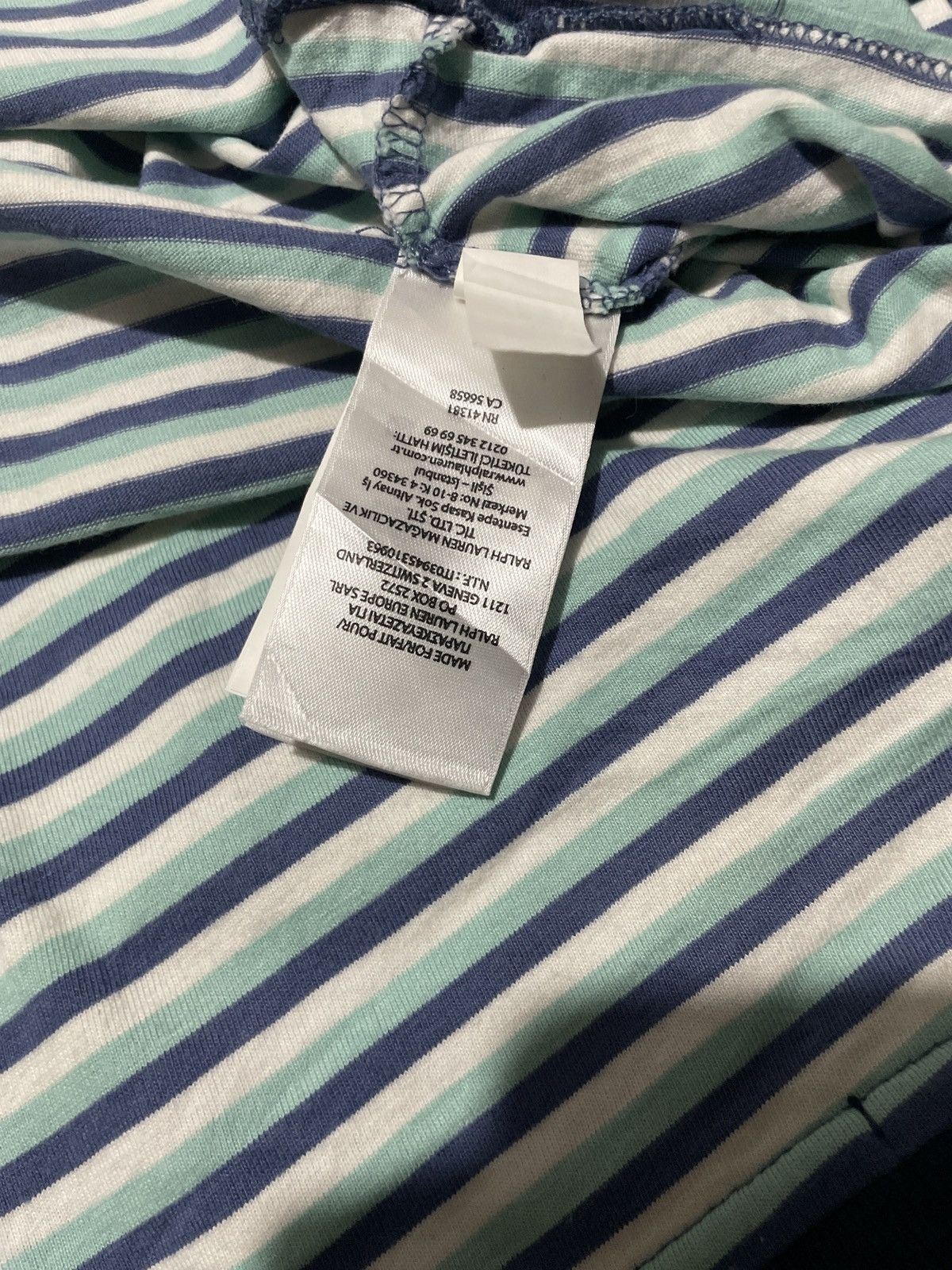 Japanese Brand × Polo Ralph Lauren × U.S. Polo Assn. Polo Ralph Lauren Blue Stripe Short Sleeve Tee - Size XL Size US XL / EU 56 / 4 - 3 Thumbnail