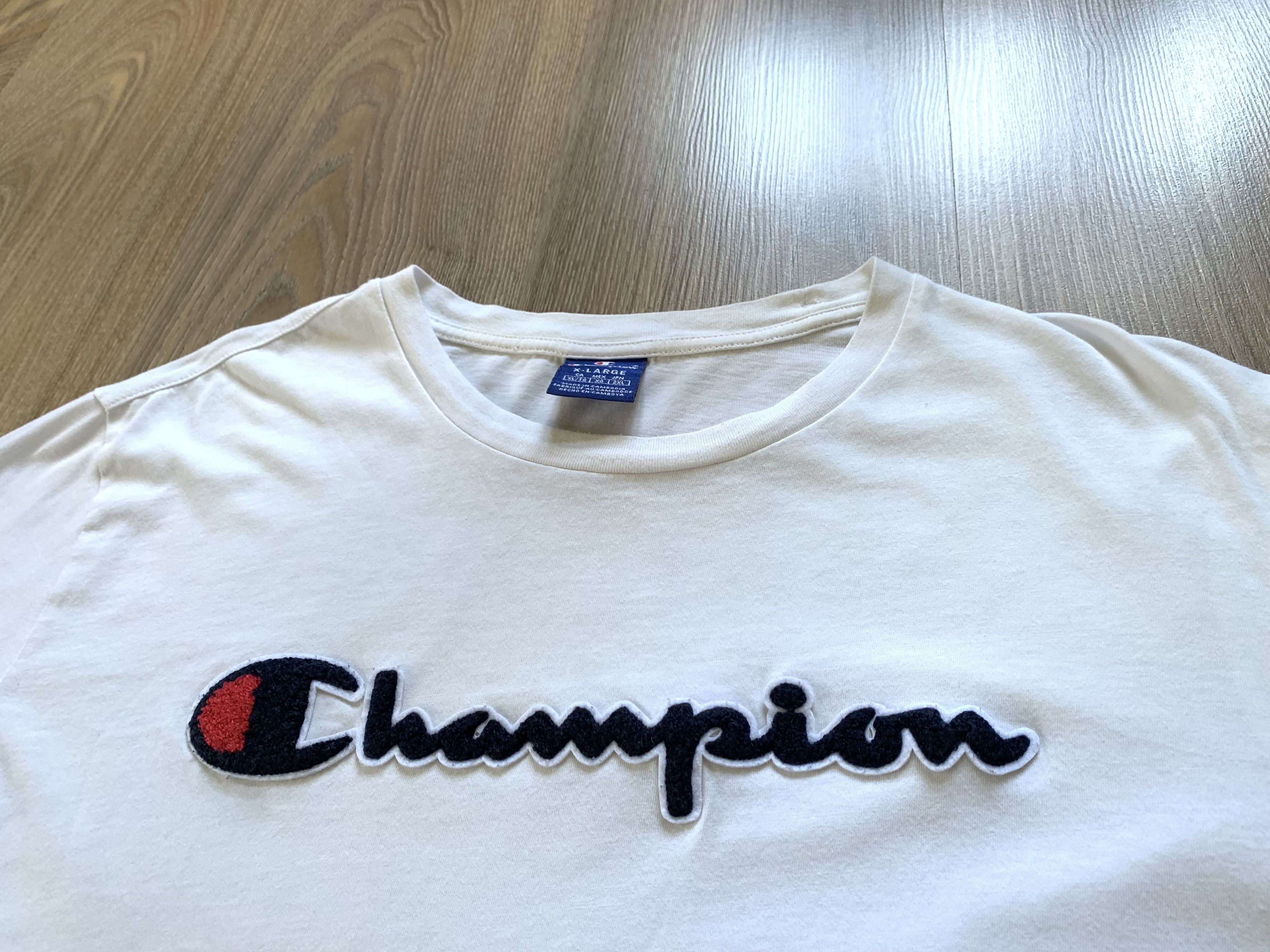 Champion × Vintage Champion White Vintage Logo Cotton T-Shirt Size US XL / EU 56 / 4 - 4 Thumbnail