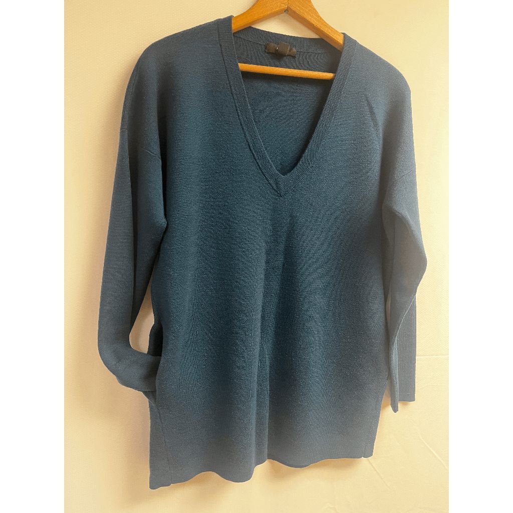 J.Crew J.Crew Womens Tunic Deep v-neck Knitted Sweater Navy Blue Si Size XS / US 0-2 / IT 36-38 - 4 Thumbnail