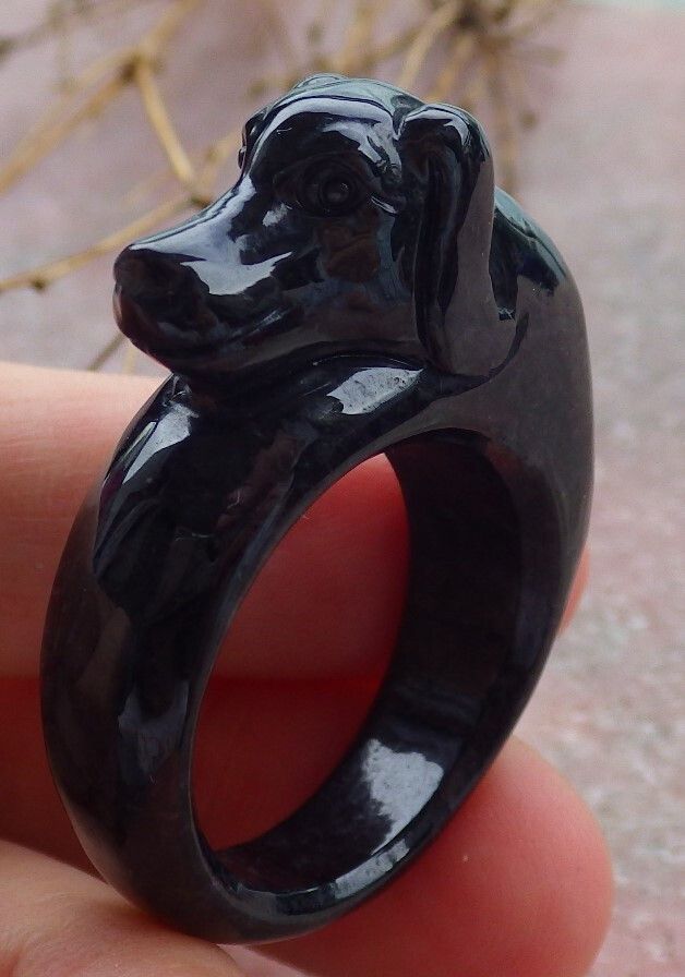 Other 107358 VS Certified Jadeite Jade Dog Round Circle Ring No.12 Size ONE SIZE - 2 Thumbnail