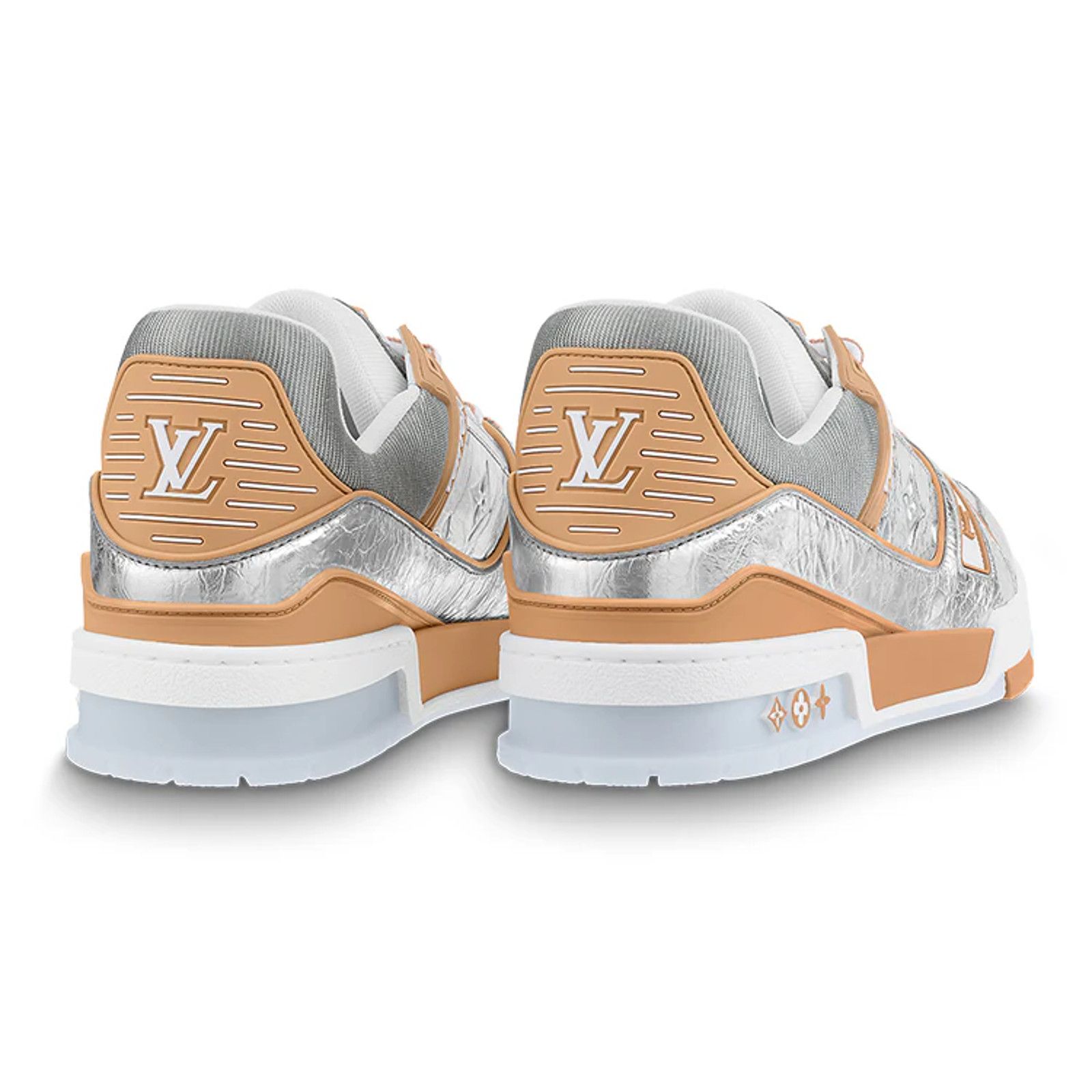 Louis Vuitton Louis Vuitton Metallic Silver Beige White Low Top Trainer Size US 10 / EU 43 - 16 Thumbnail