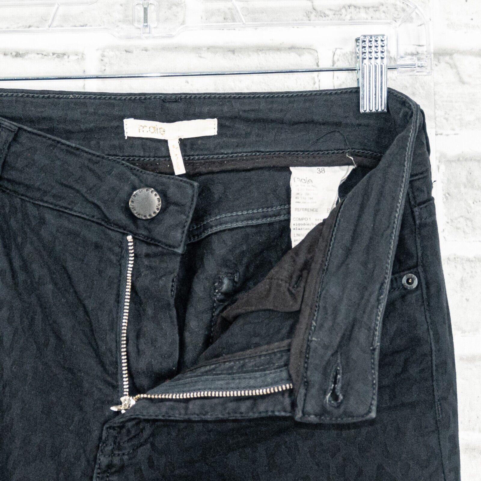 Maje MAJE Black Cheetah print stretch skinny jean pant cotton Size 28" / US 6 / IT 42 - 2 Thumbnail