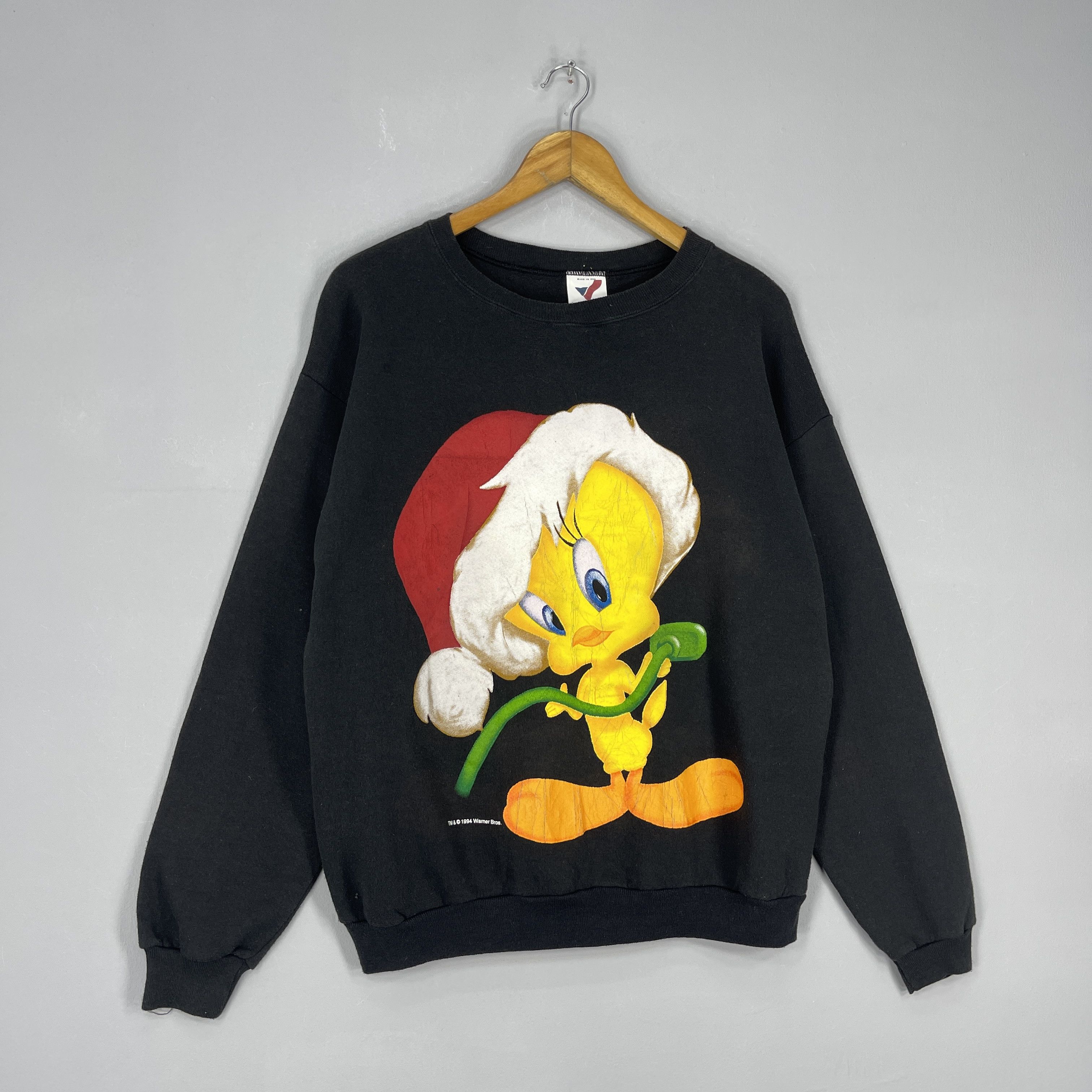 Warner Bros Vintage 90s TWEETY Christmas Celebration Printed Sweatshirt Size US M / EU 48-50 / 2 - 4 Thumbnail