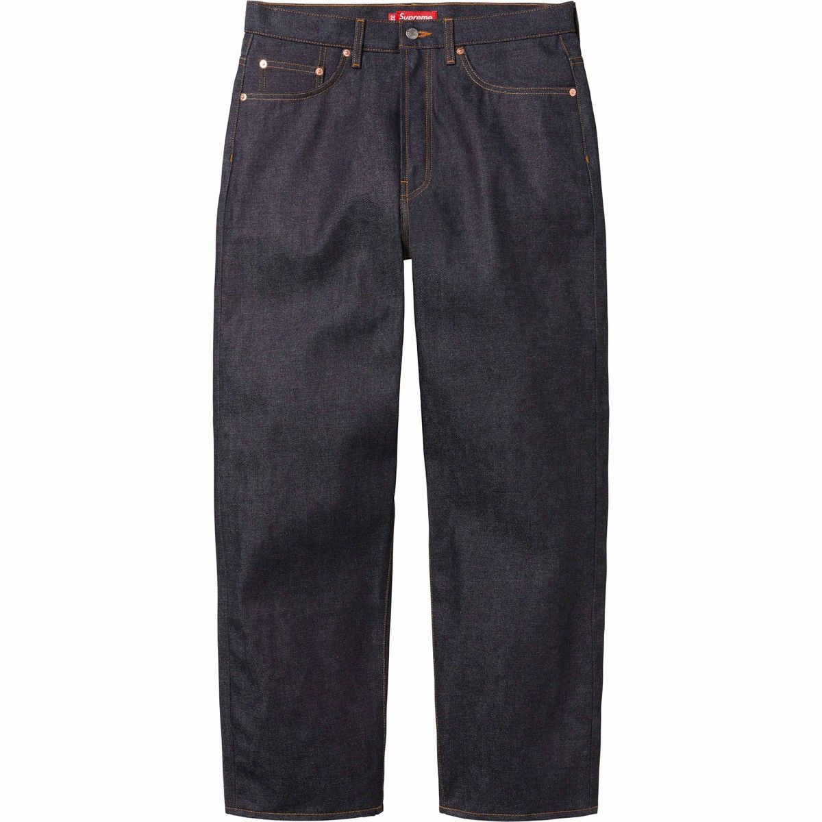 image of Supreme Rigid Baggy Selvedge Jeans Size 36 Indigo Denim Ss24 in Blue, Men's