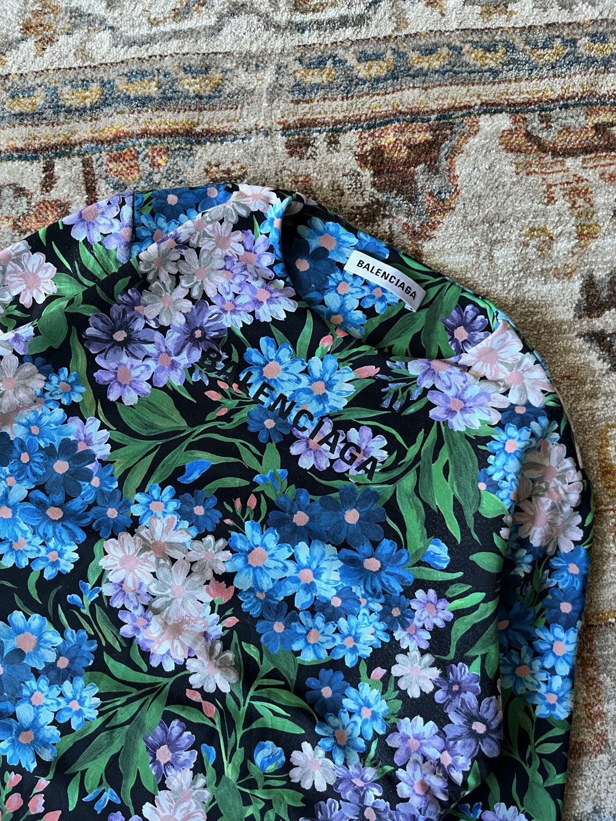Balenciaga 2018 Balenciaga Floral Print Stretch Top Size M / US 6-8 / IT 42-44 - 2 Thumbnail
