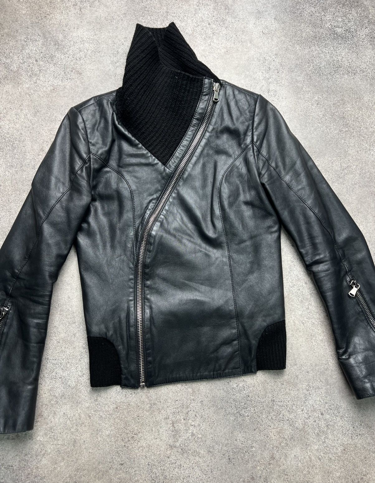 Vintage Vintage gorgeous asymmetrical leather jacket Size XS / US 0-2 / IT 36-38 - 3 Thumbnail