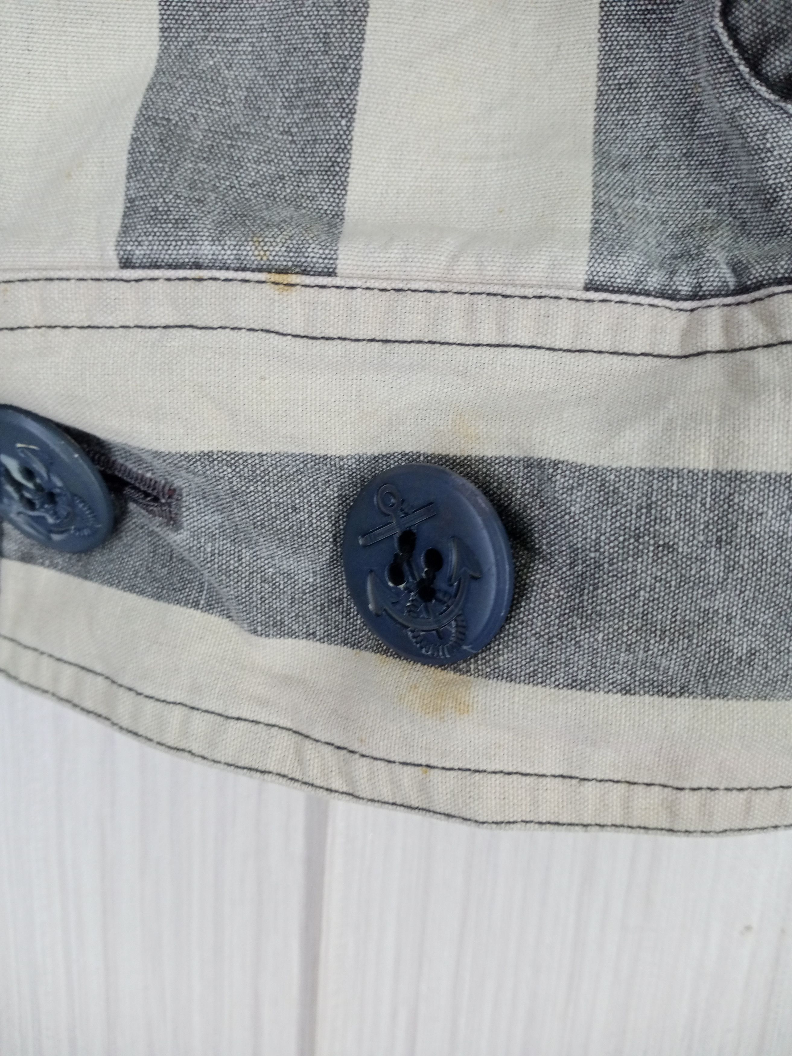 Issey Miyake ONLY ONE Vintage Issey Miyake Striped Denim Bomber Jacket Size US XL / EU 56 / 4 - 16 Thumbnail