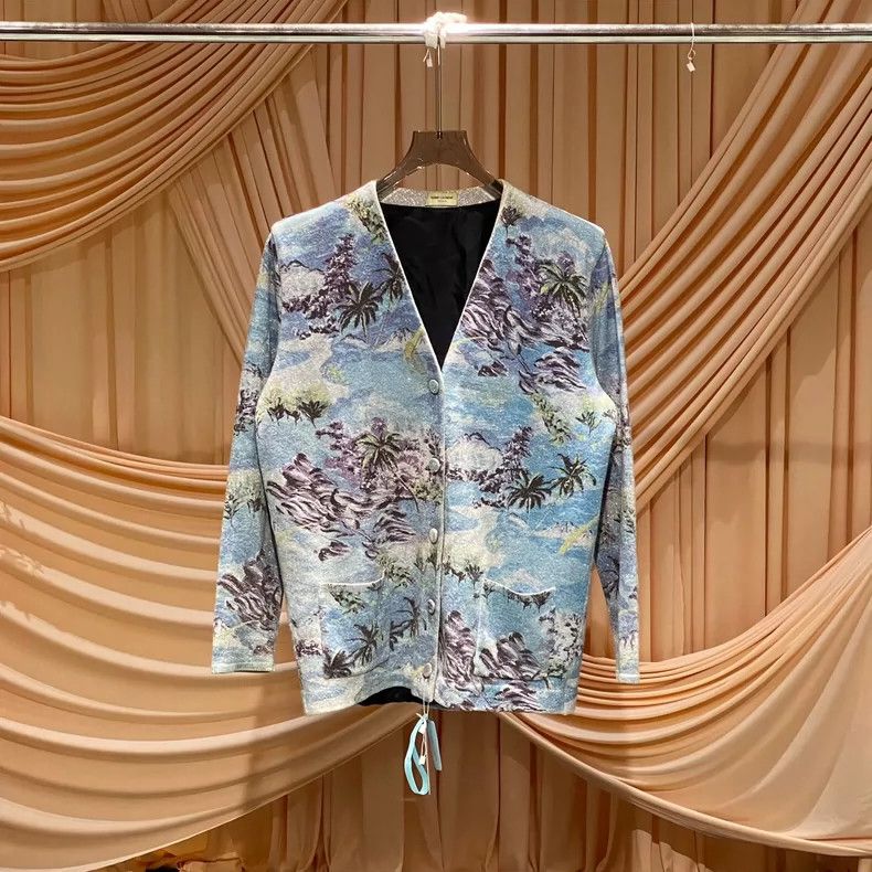 Saint Laurent Paris Saint Laurent Paris Landscape Wave Cardigan - dmc Size US XS / EU 42 / 0 - 1 Thumbnail