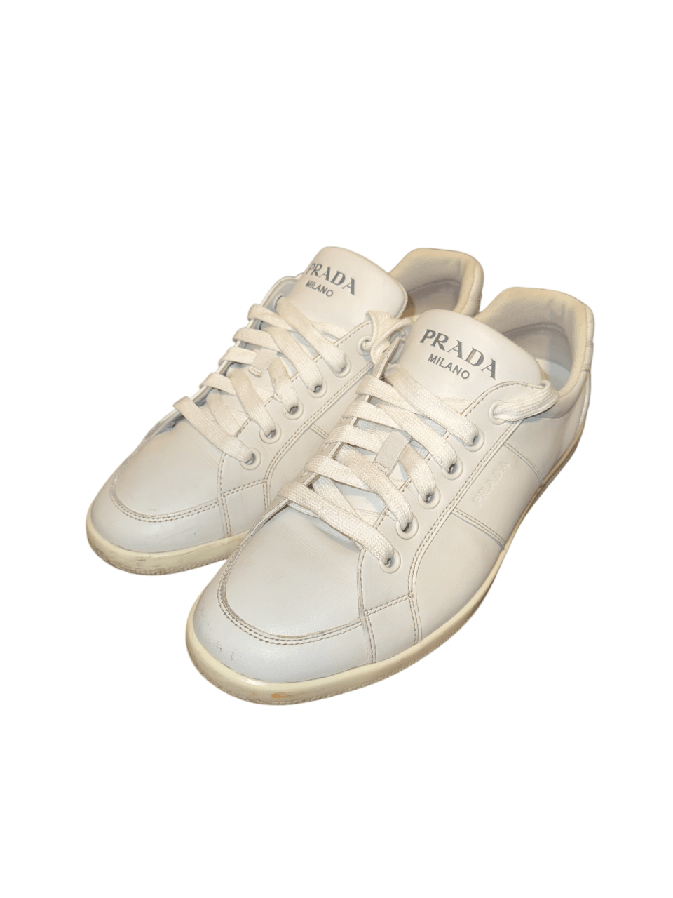 Prada Prada Milano White Leather Sneakers Size 8 Size US 9 / EU 42 - 11 Thumbnail
