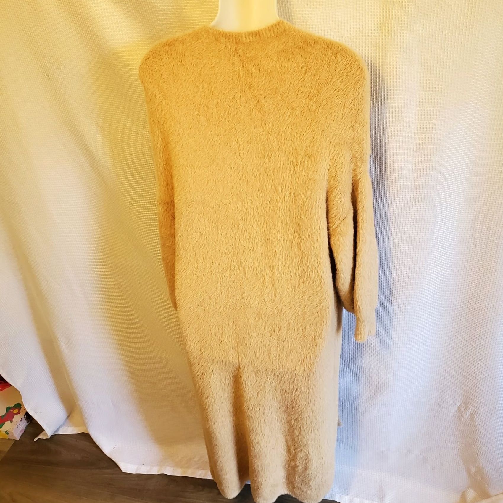 Express Express Cardigan Womens XS Beige Tan Open Duster Fuzzy Knit Super Soft Maxi Size XS / US 0-2 / IT 36-38 - 6 Thumbnail