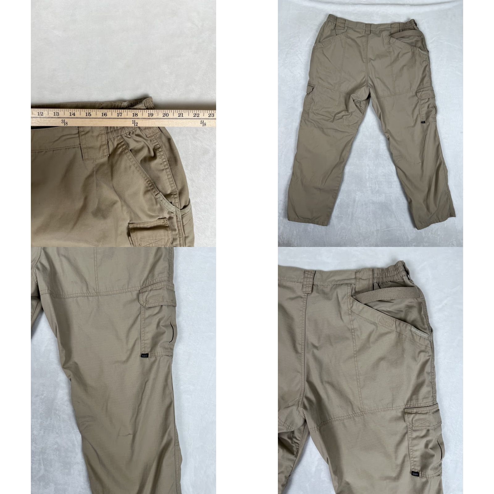 Vintage 5.11 Tactical Cargo Pants 44x32 Tan Beige Ripstop Utility Military Workwear Size US 44 / EU 60 - 8 Thumbnail