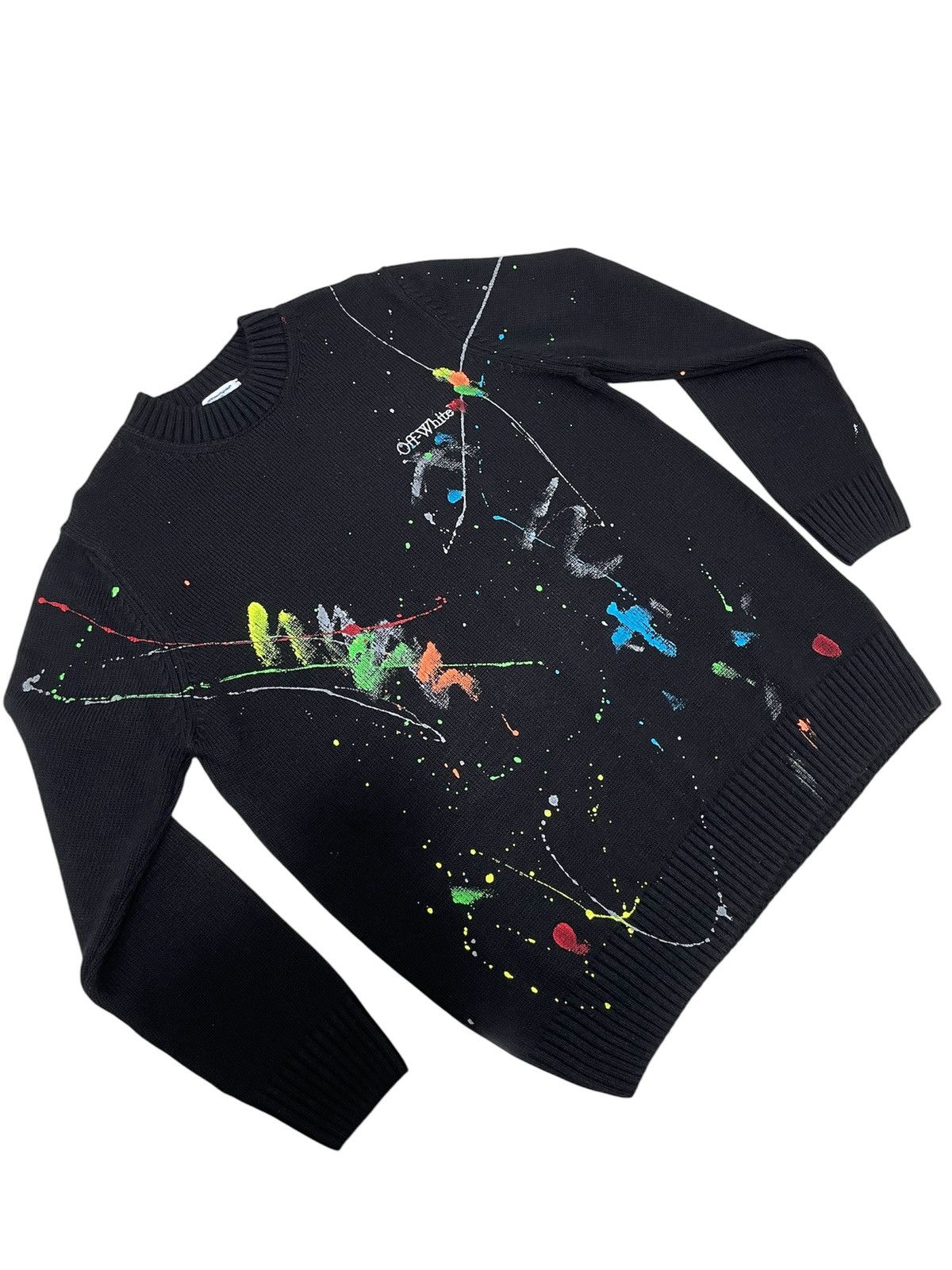 Japanese Brand Off White Sweatshirt with Paint Splash Design Size US M / EU 48-50 / 2 - 2 Thumbnail