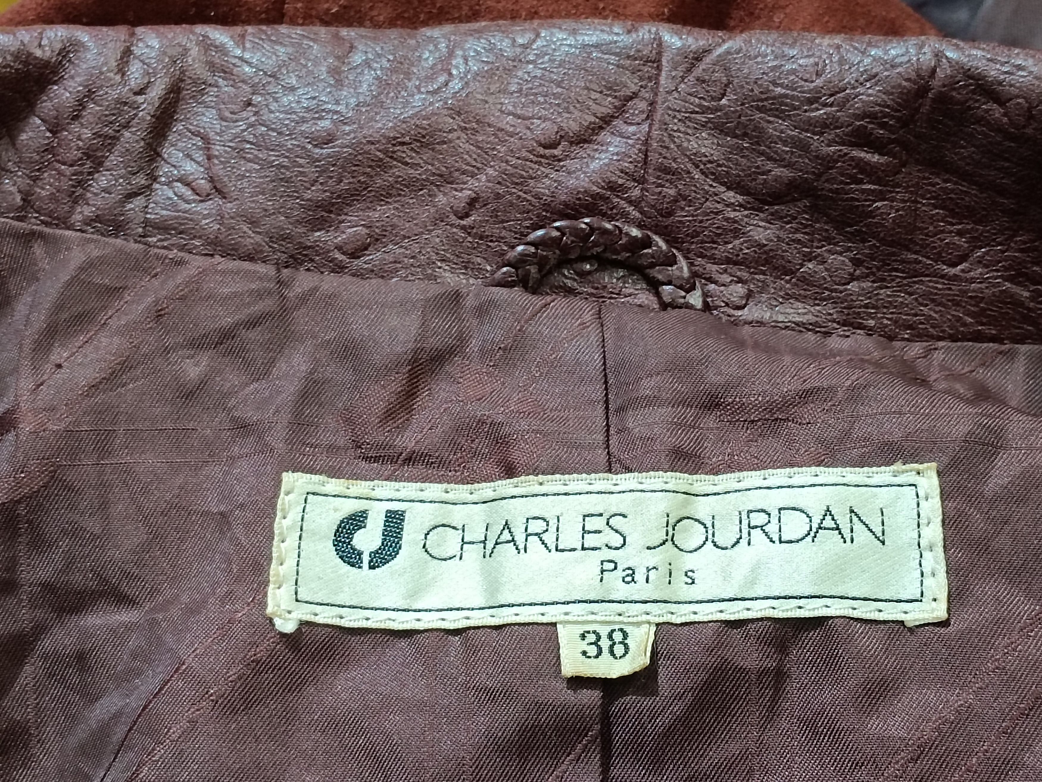 Charles Jourdan × Japanese Brand Vintage Charles Jourdan Suede ostrich Leather Coat Jacket Size US M / EU 48-50 / 2 - 7 Thumbnail