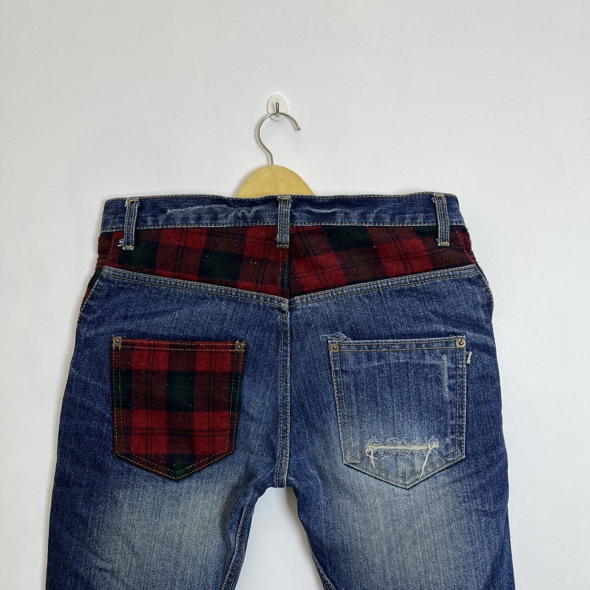 Japanese Brand Double Layer Flannel Denim Jeans Grunge Punk Archive Style Size US 30 / EU 46 - 6 Thumbnail