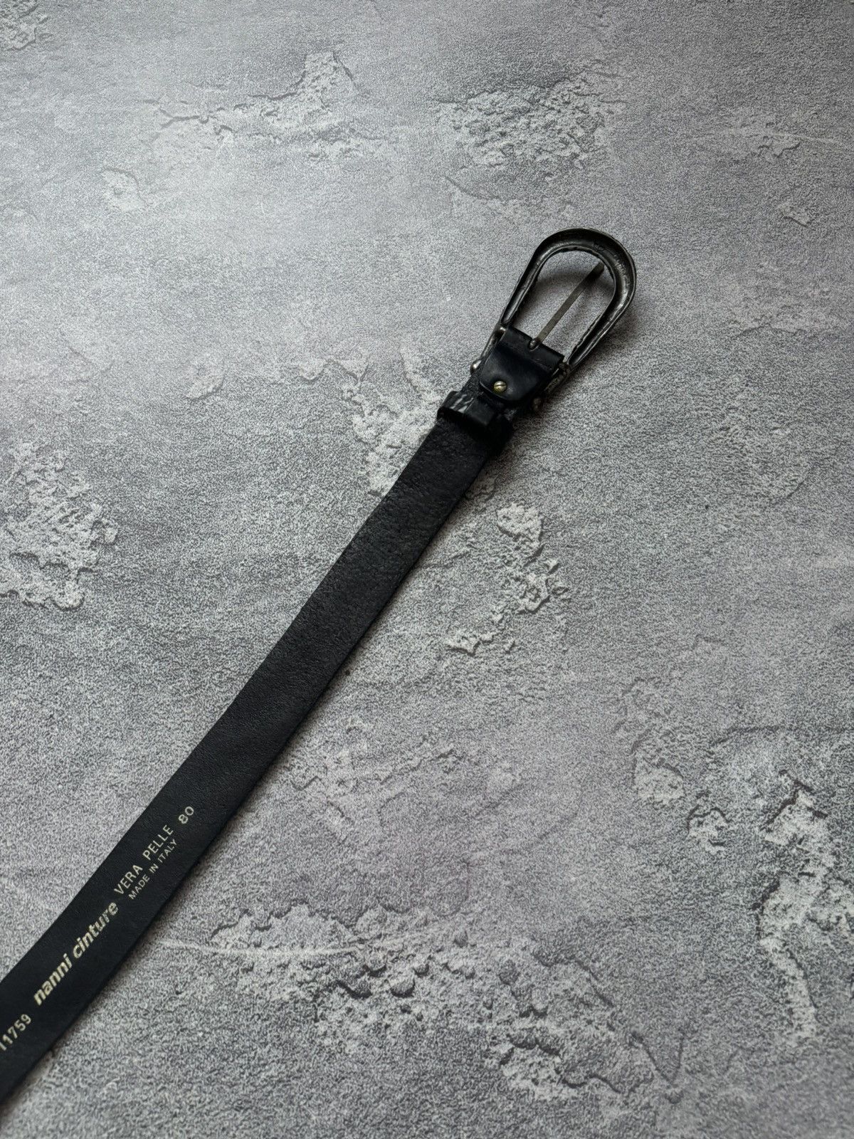 Japanese Brand Nanni Cinture 100cm black leather belt Avantgarde vintage Size ONE SIZE - 12 Thumbnail