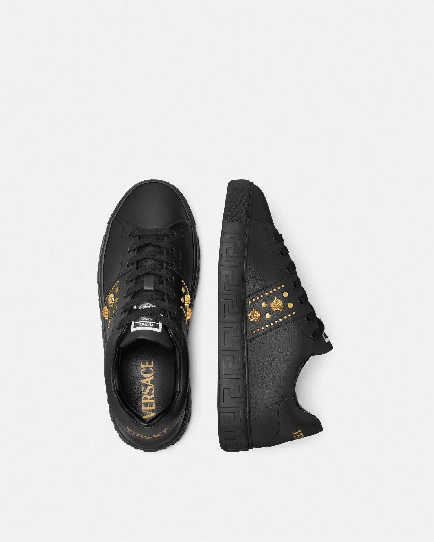 Versace os11x0326 Studded Greca Sneakers in Black Size US 13 / EU 46 - 4 Thumbnail