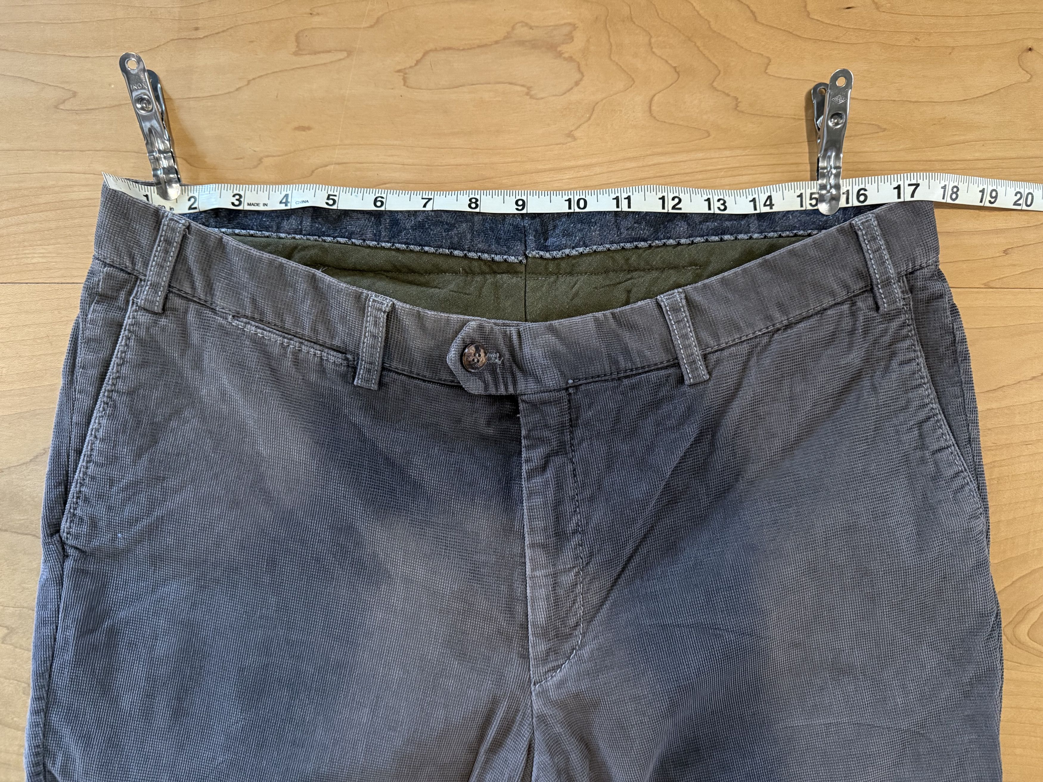 Hiltl HILTL Grey Bedford Cord Textured Cotton Pants, 36x31 Size US 36 / EU 52 - 6 Thumbnail