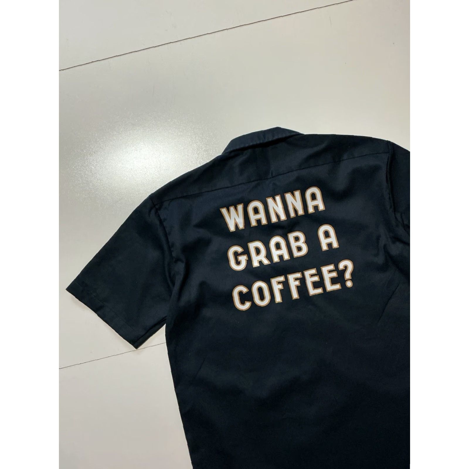 Dickies VINTAGE Dickies La Colombe Coffee Workshop Wanna Grab A Coffee Button S/S Work Shirt MD Size US M / EU 48-50 / 2 - 5 Thumbnail