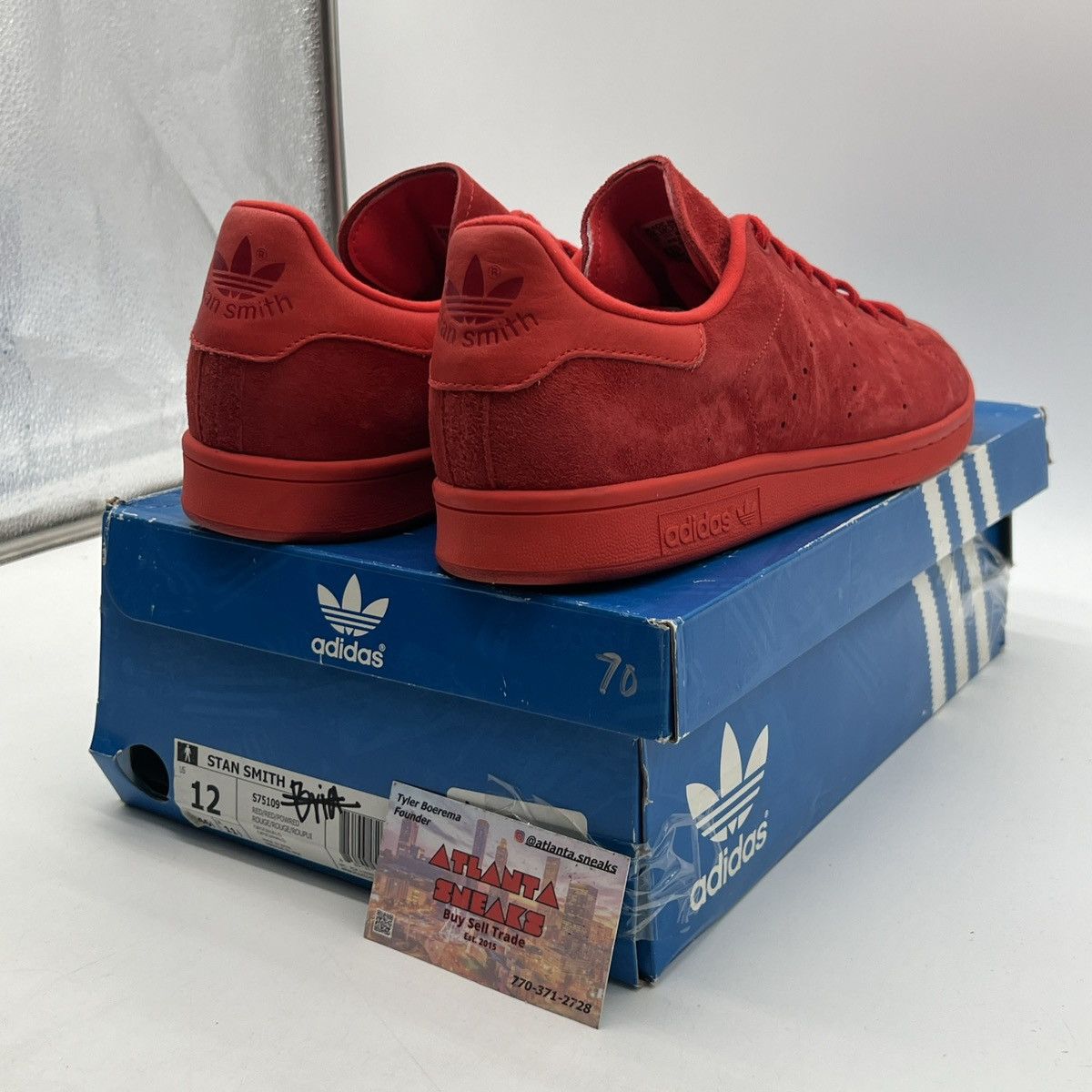 Adidas Stan smith power red Size US 12 / EU 45 - 5 Thumbnail
