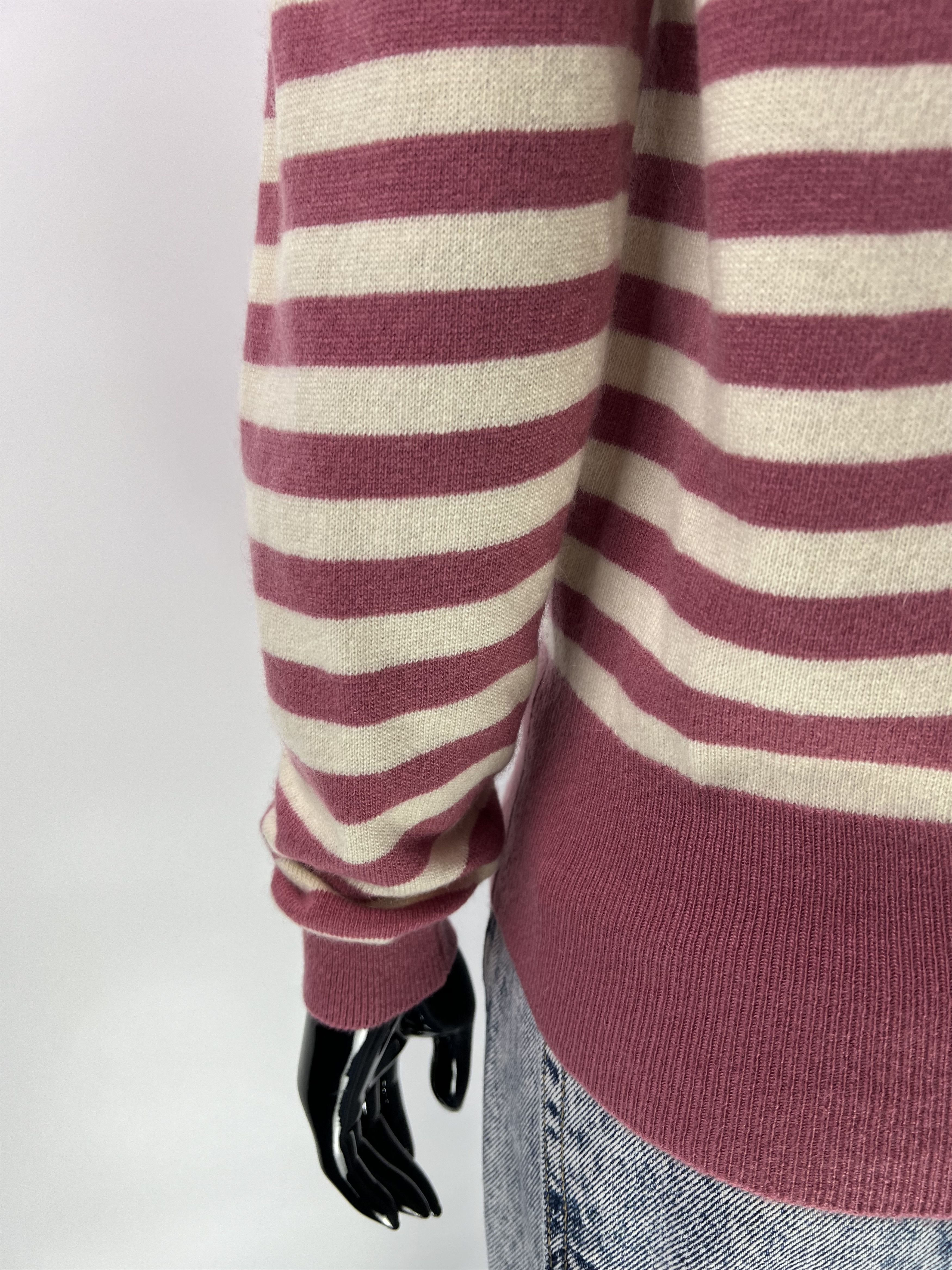 Ballantyne Ballantyne Vintage 100% Pure Cashmere Striped Cardigan Size S / US 4 / IT 40 - 9 Thumbnail