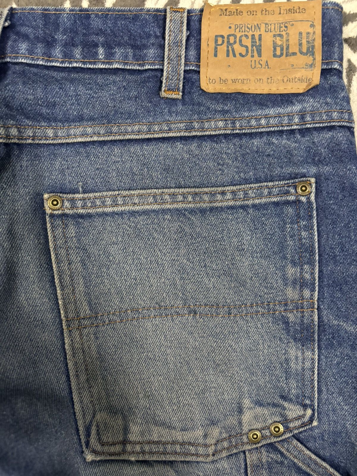 Other Y2K Prison Blues Dirt Mud Wash Loose Tapered Carpenter Jeans Size US 36 / EU 52 - 9 Thumbnail
