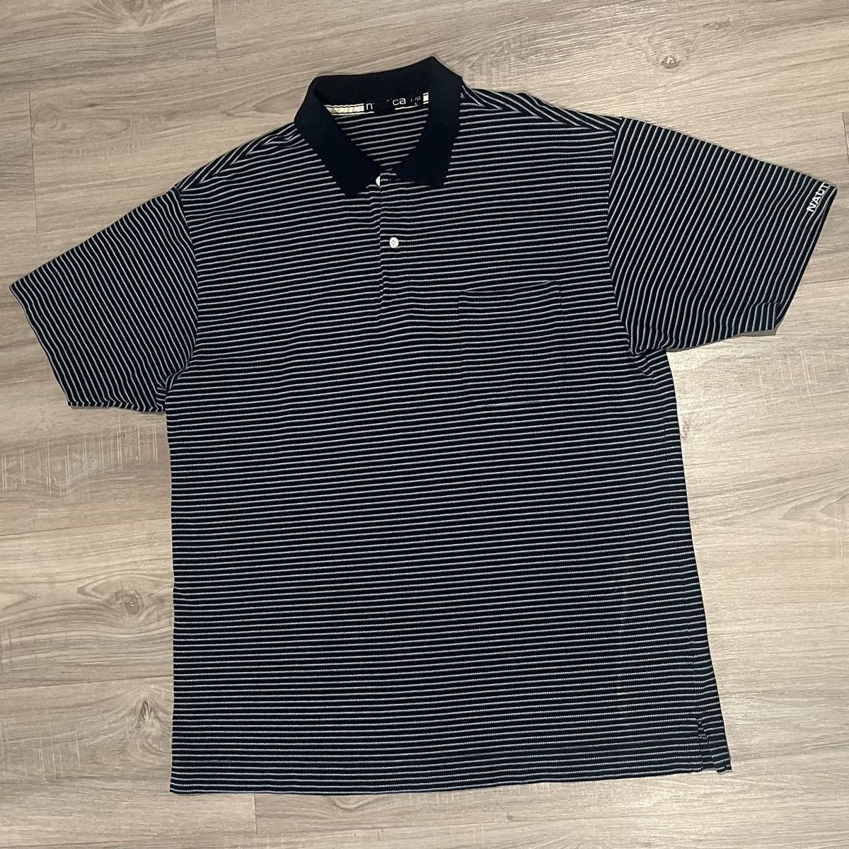 Nautica Vintage Nautica Striped Chest Pocket Polo Shirt Navy / Blue Size US L / EU 52-54 / 3 - 1 Thumbnail
