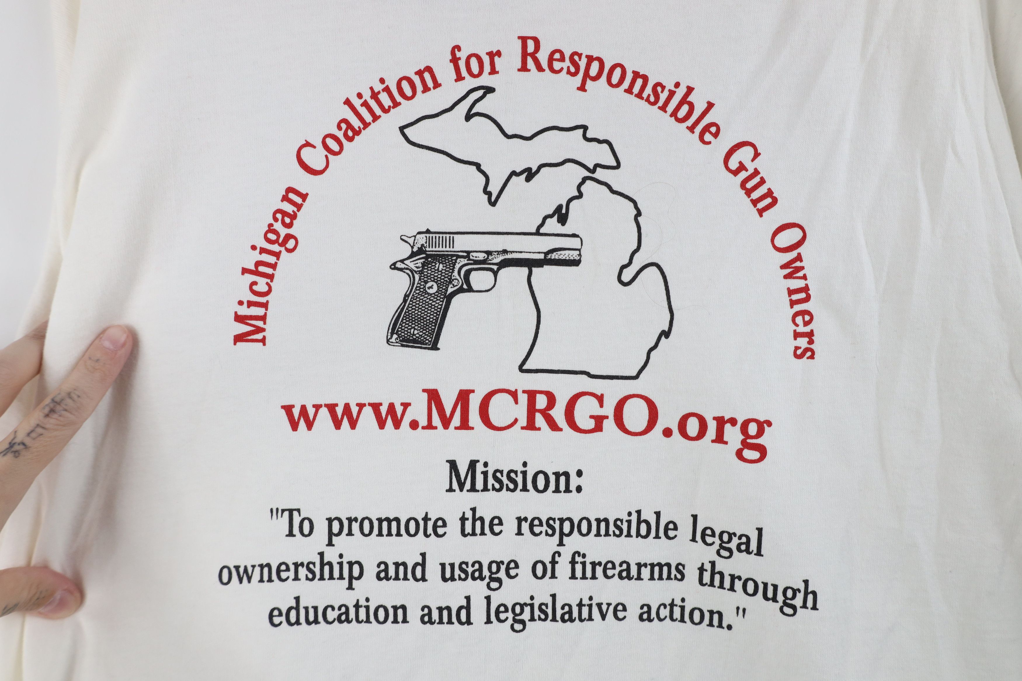 Vintage Vintage Coalition for Responsible Gun Owners T-Shirt White Size US XXL / EU 58 / 5 - 9 Thumbnail