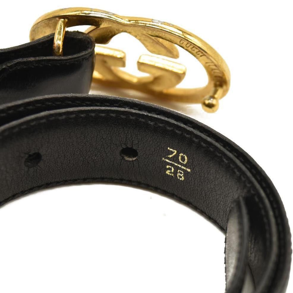 Gucci Gucci Calfskin Double G 20mm Belt 70 28 Black USED Size ONE SIZE - 5 Thumbnail