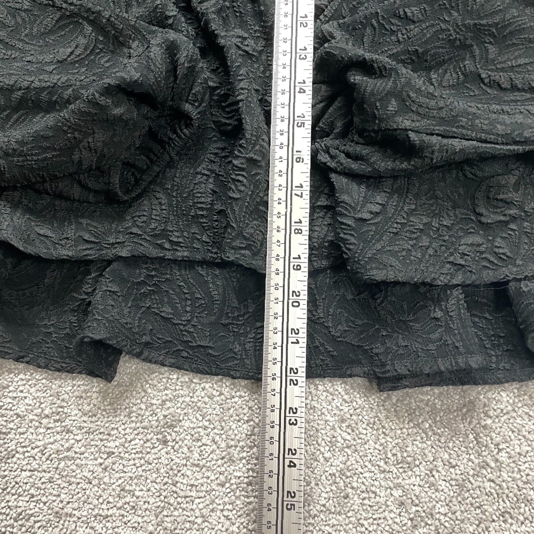 Vintage Ava & Viv Blouse Top Womens XL Black Balloon Long Sleeve Smocked Peplum Textured Knit Polyester Spandex Regular Shirt Ladies Womens Blouse Size XL / US 12-14 / IT 48-50 - 6 Thumbnail