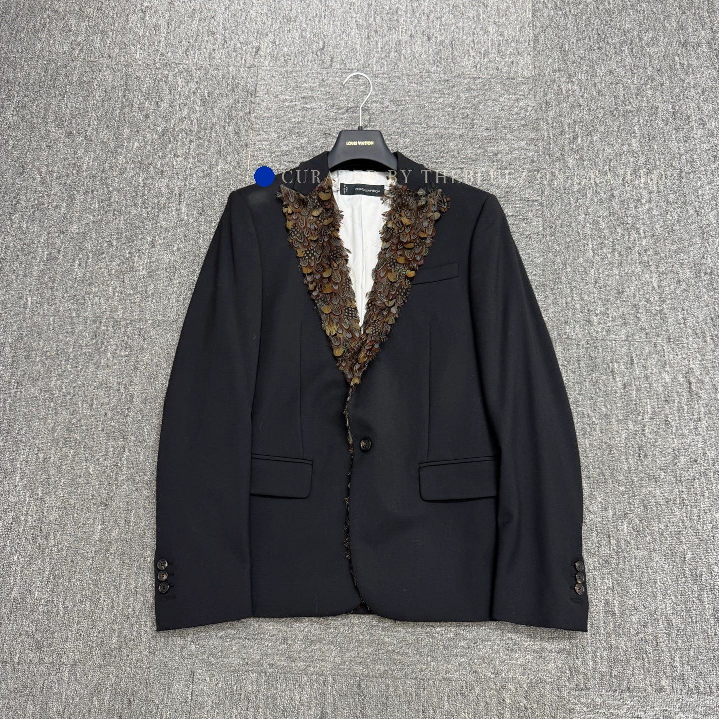Dsquared2 Black Feather Wool Blazer Size US M / EU 48-50 / 2 - 1 Thumbnail