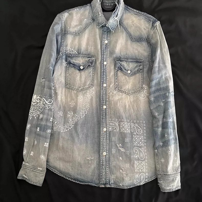 Amiri Amiri 21SS Screen Print Bandana Shirt Size US S / EU 44-46 / 1 - 1 Thumbnail