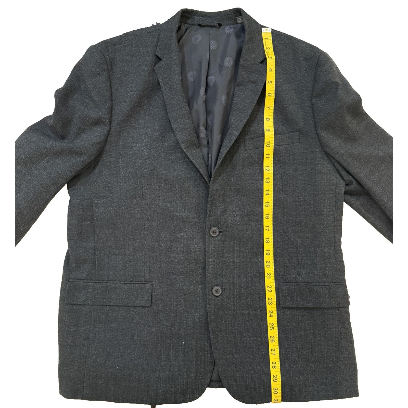 Vince Camuto Vince Camuto Blazer Men 46R Gray SlimFit 2 Button Sport Coat Size 46R - 4 Thumbnail