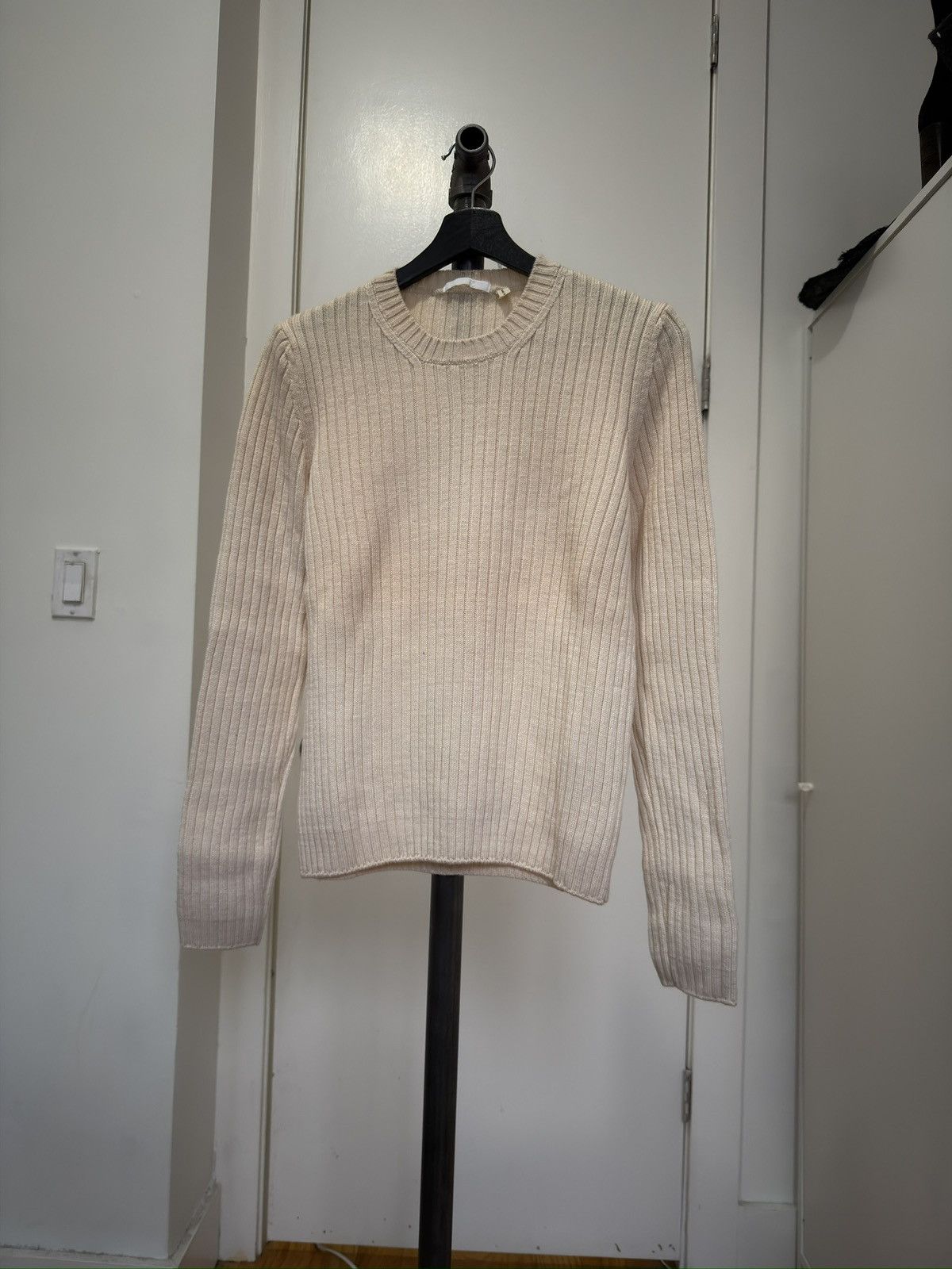 Helmut Lang AW99 Ivory Ribbed Sweater Size US S / EU 44-46 / 1 - 1 Thumbnail