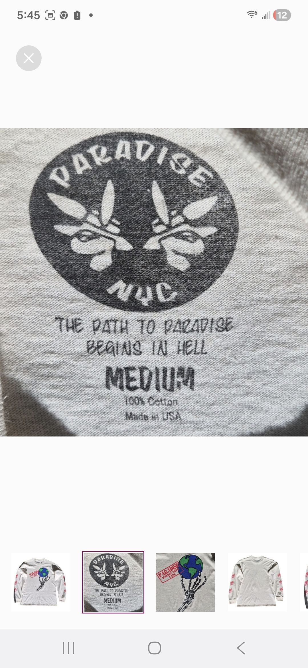 Paradise PARADISE NYC Graphic Long Sleeve Tee Shirt Retails for $115 Size US M / EU 48-50 / 2 - 2 Thumbnail