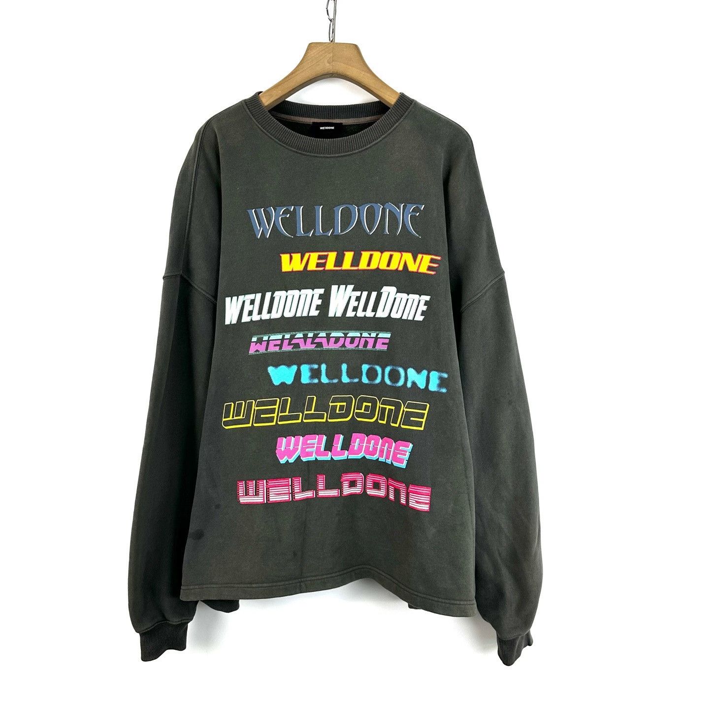 WE11DONE Welldone Letter Barrage Logo Sweatshirt Size US S / EU 44-46 / 1 - 1 Thumbnail