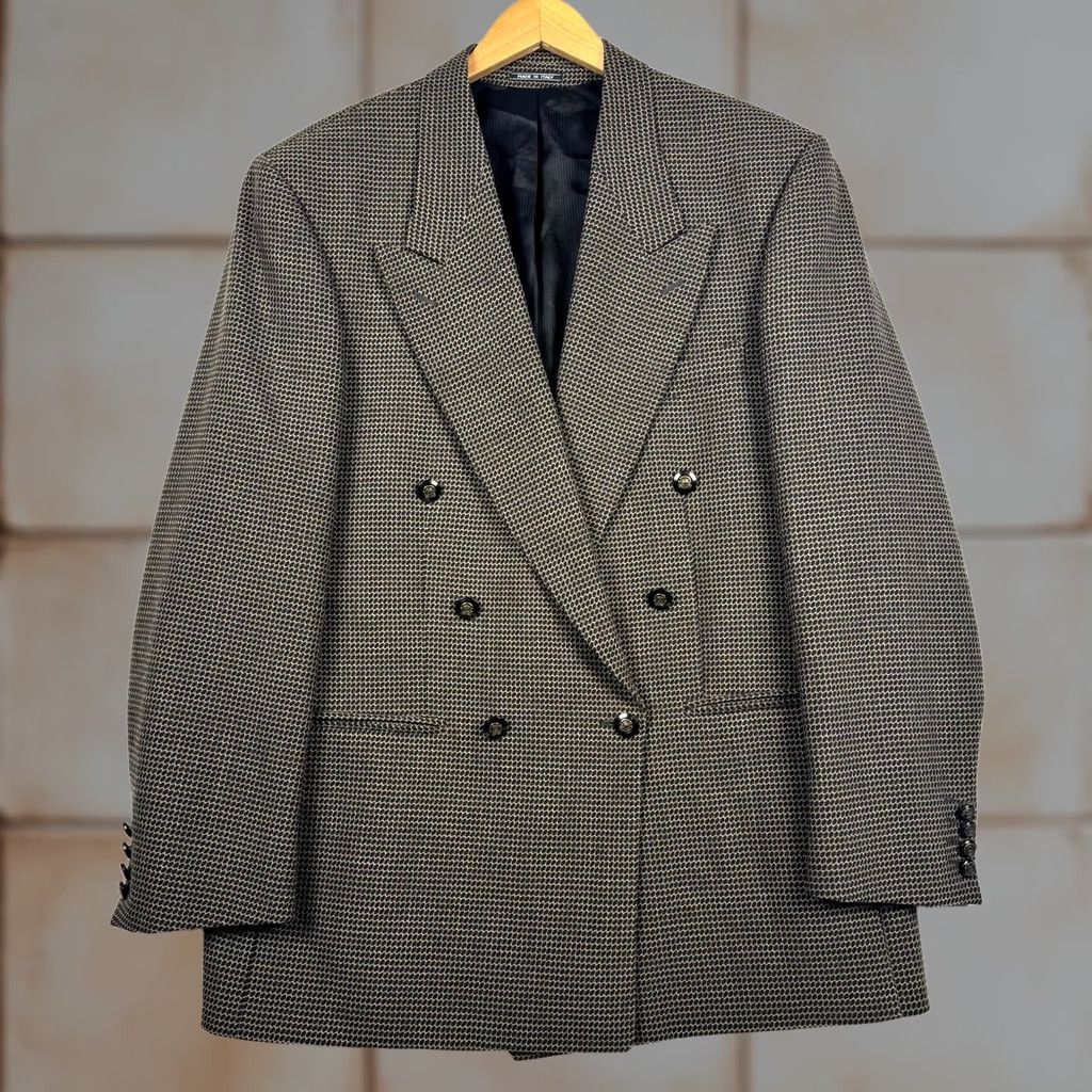 Doublet Bernini Wool 42 US/52 IT Double Breasted Blazer Coat Geometric 2 Piece Men Suit Jacket VINTAGE No Size 42R - 1 Thumbnail