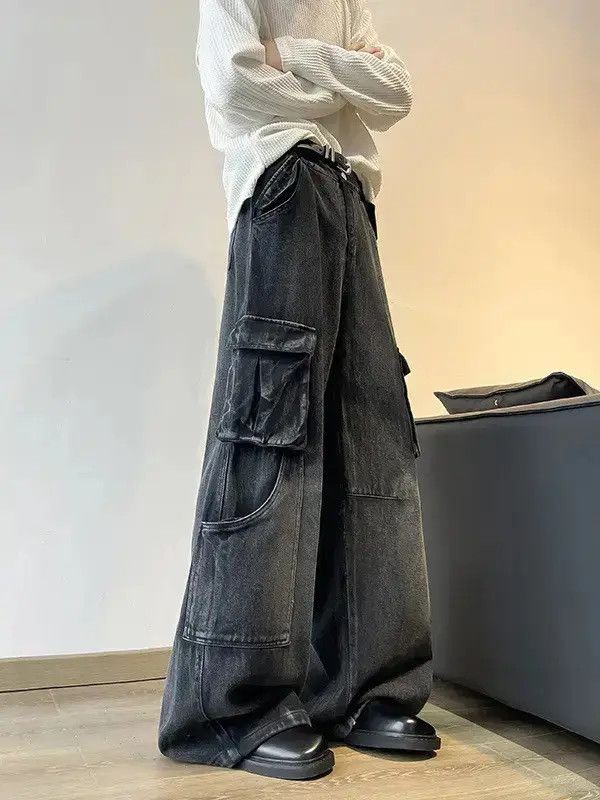Japanese Brand Retro loose high street straight leg jeans Size US 32 / EU 48 - 3 Thumbnail