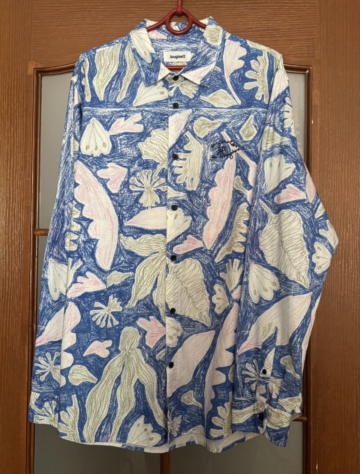 Desigual Desigual Abstract Art Floral Blue Shirt Long Sleeve Mens XL Size US XL / EU 56 / 4 - 4 Thumbnail