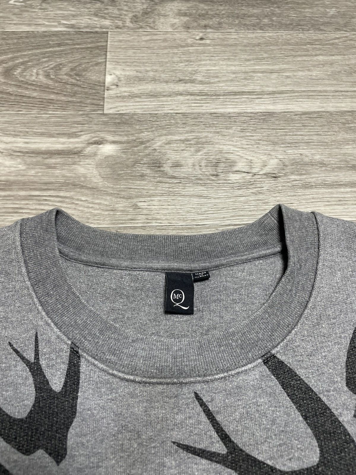 Alexander McQueen Alexander McQueen McQ Birds All Over Print Gray Sweatshirt Size L / US 10 / IT 46 - 8 Thumbnail