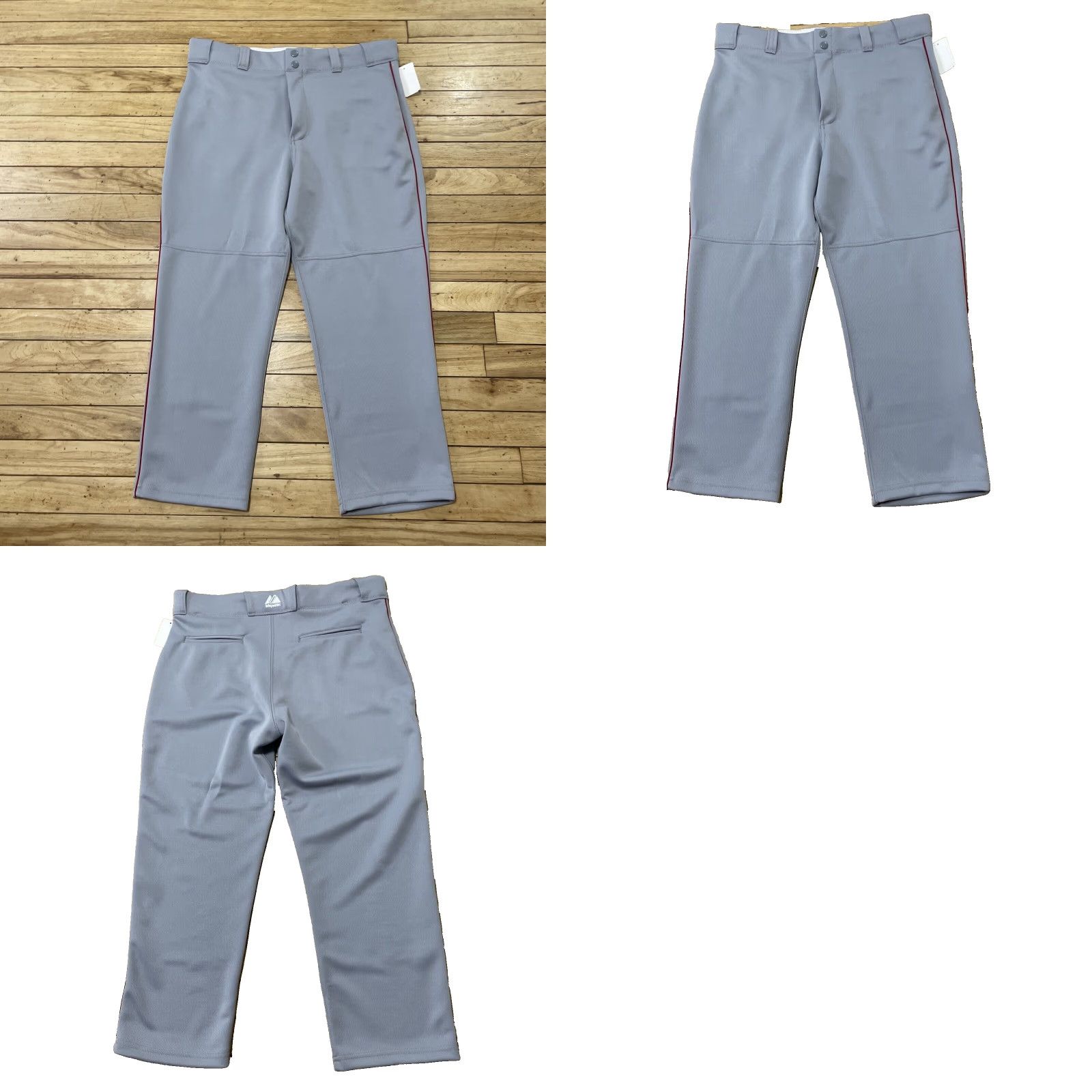 Vintage VINTAGE Majestic Softball Pants Womens XL Gray Capri Silver Base 894Y 349839 NEW 34x23 Size 40" / US 18 - 10 Thumbnail