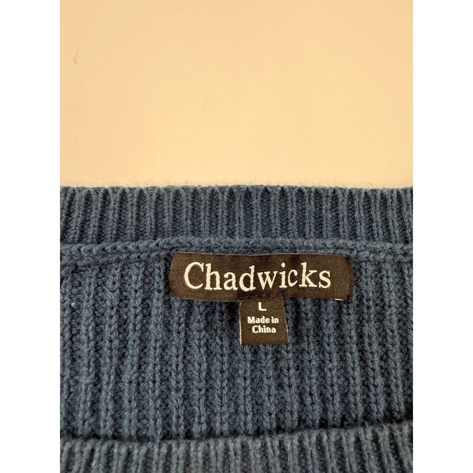 Vintage Chadwicks Sweater Womens Large Blue Cotton Acrylic Raglan Knit Pullover Crew Neck Casual M Size L / US 10 / IT 46 - 3 Thumbnail
